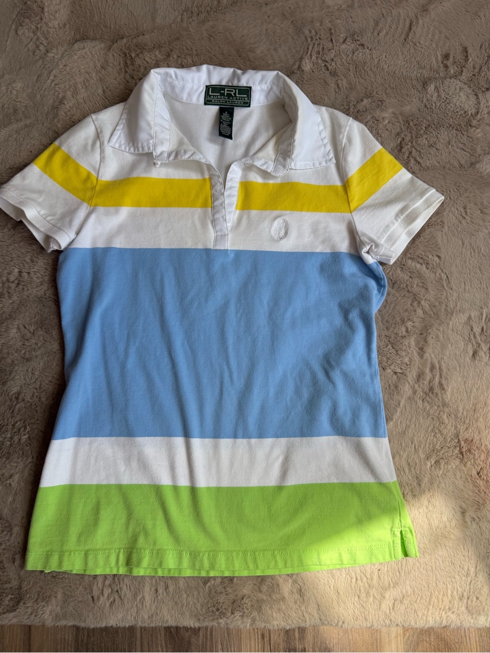 Polo Ralph Lauren Shirt in White, Yellow, Blue & Green